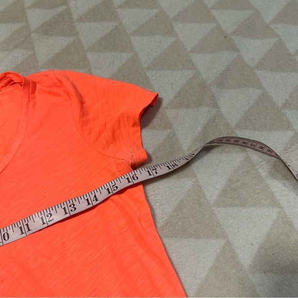 J crew orange flower embroidered short sleeve tee shirt neon orange - Picture 3 of 5